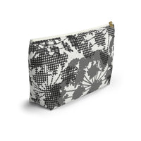 Floral Plaid Accessory Pouch w T-bottom in Black